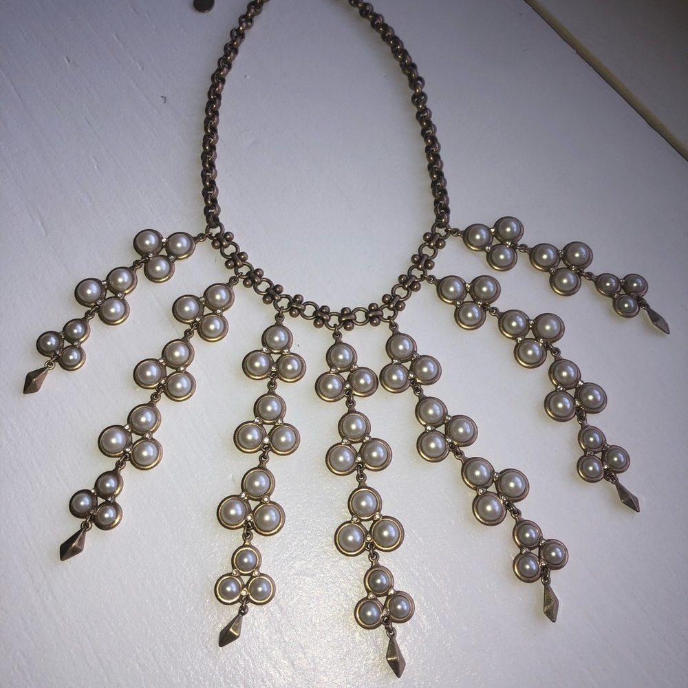 Stella & Dot Dahlia Pearl Bib Necklace